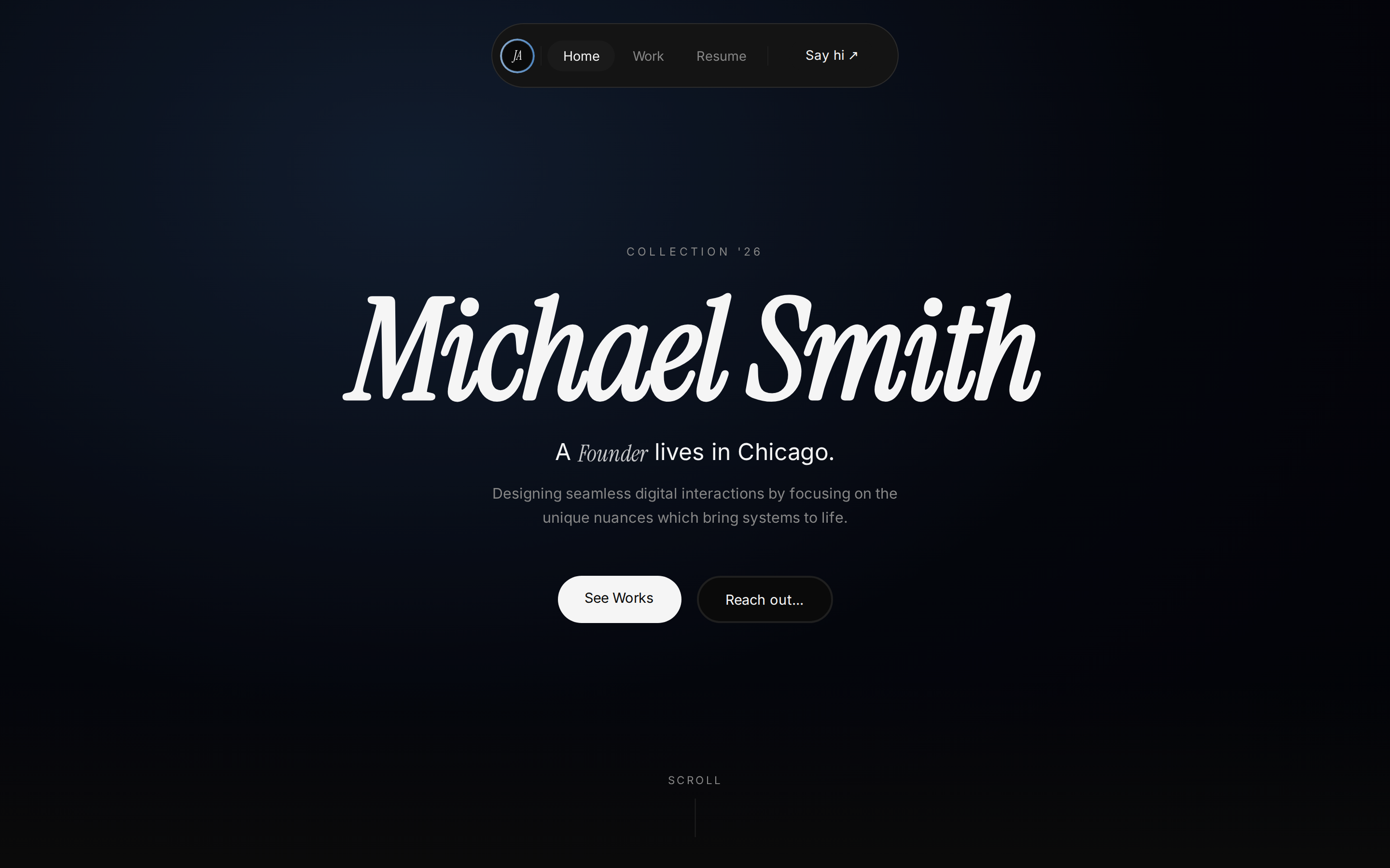 Portfolio Cosmic — Dark Landing preview